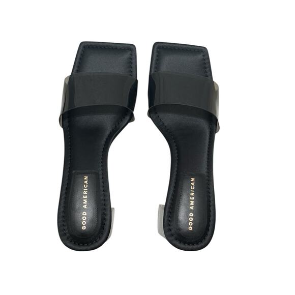 NIB! Good American Block Heel Slide Sandal in Black - Size 9.5 - Picture 5 of 11